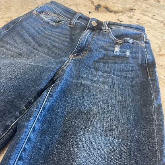 Judy Blue Wide Leg Raw Hem Blue Jeans Distressed Denim Los Angeles High End 26 - Picture 2 of 9